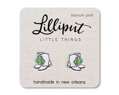 Lilliput Little Things -  Mardi Gras Majorette Marching Boot Earrings
