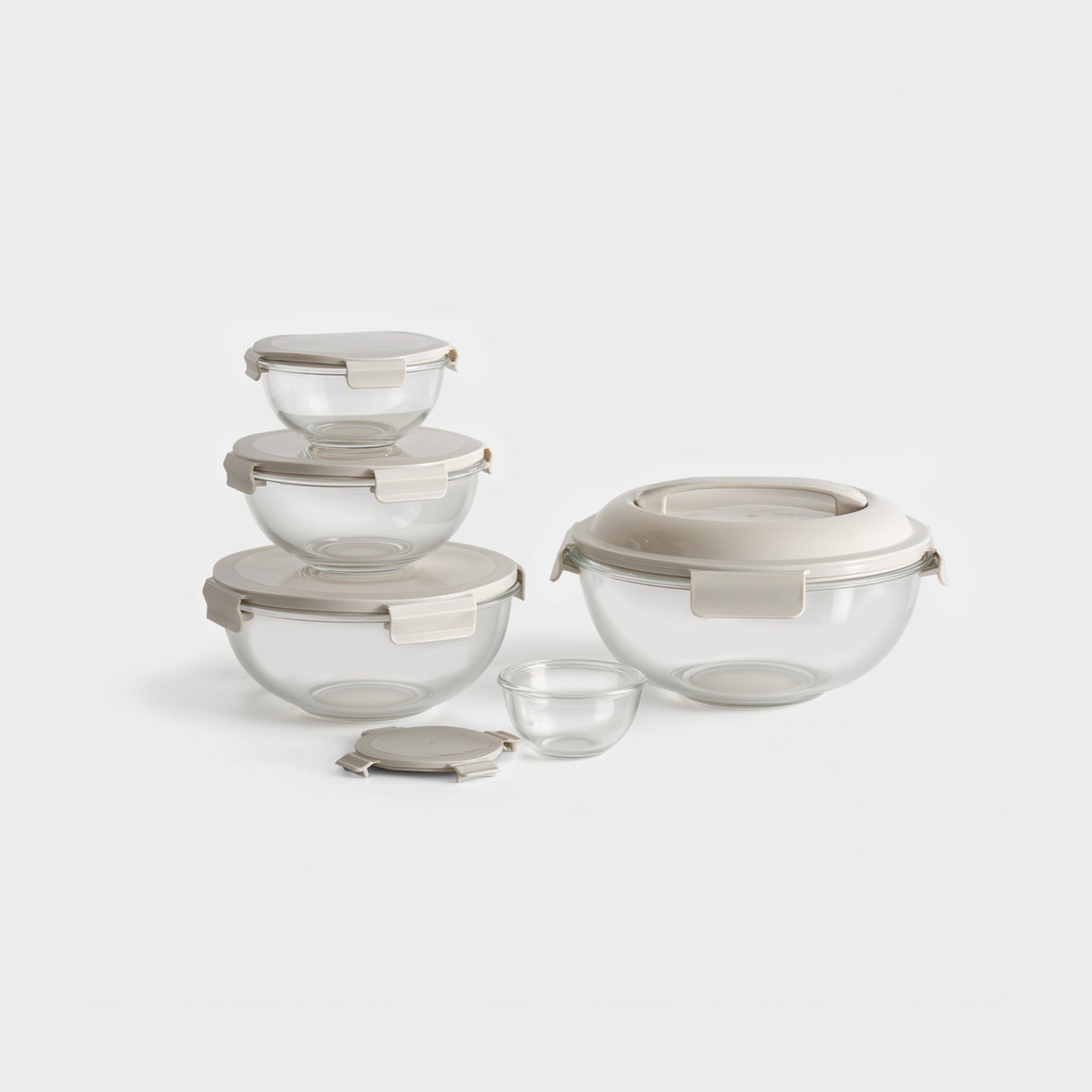 10-PC Mix, Store & Serve Glass Bowl Set with handles