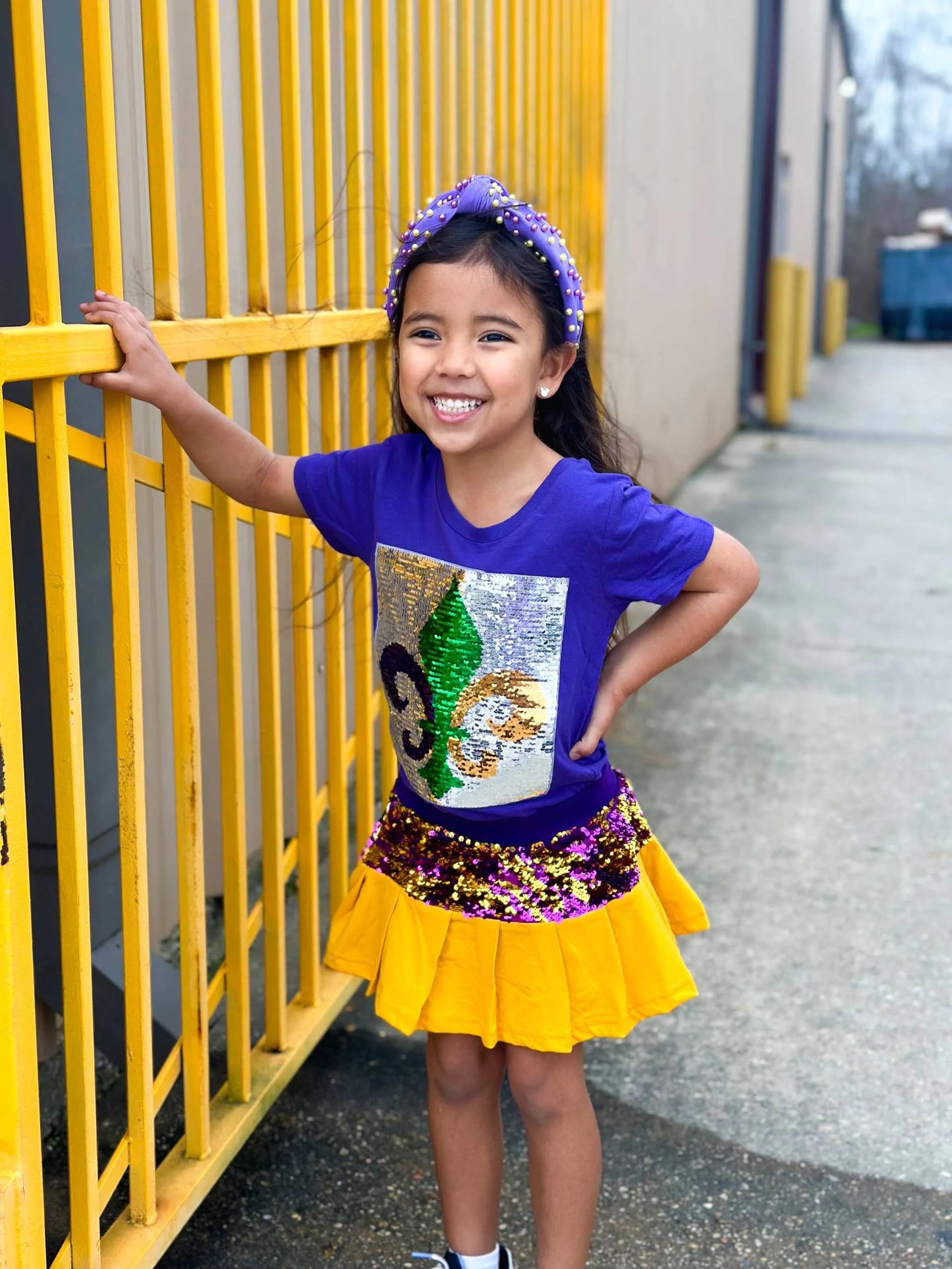 Mardi Gras Creations - Purple and Gold Youth Skort