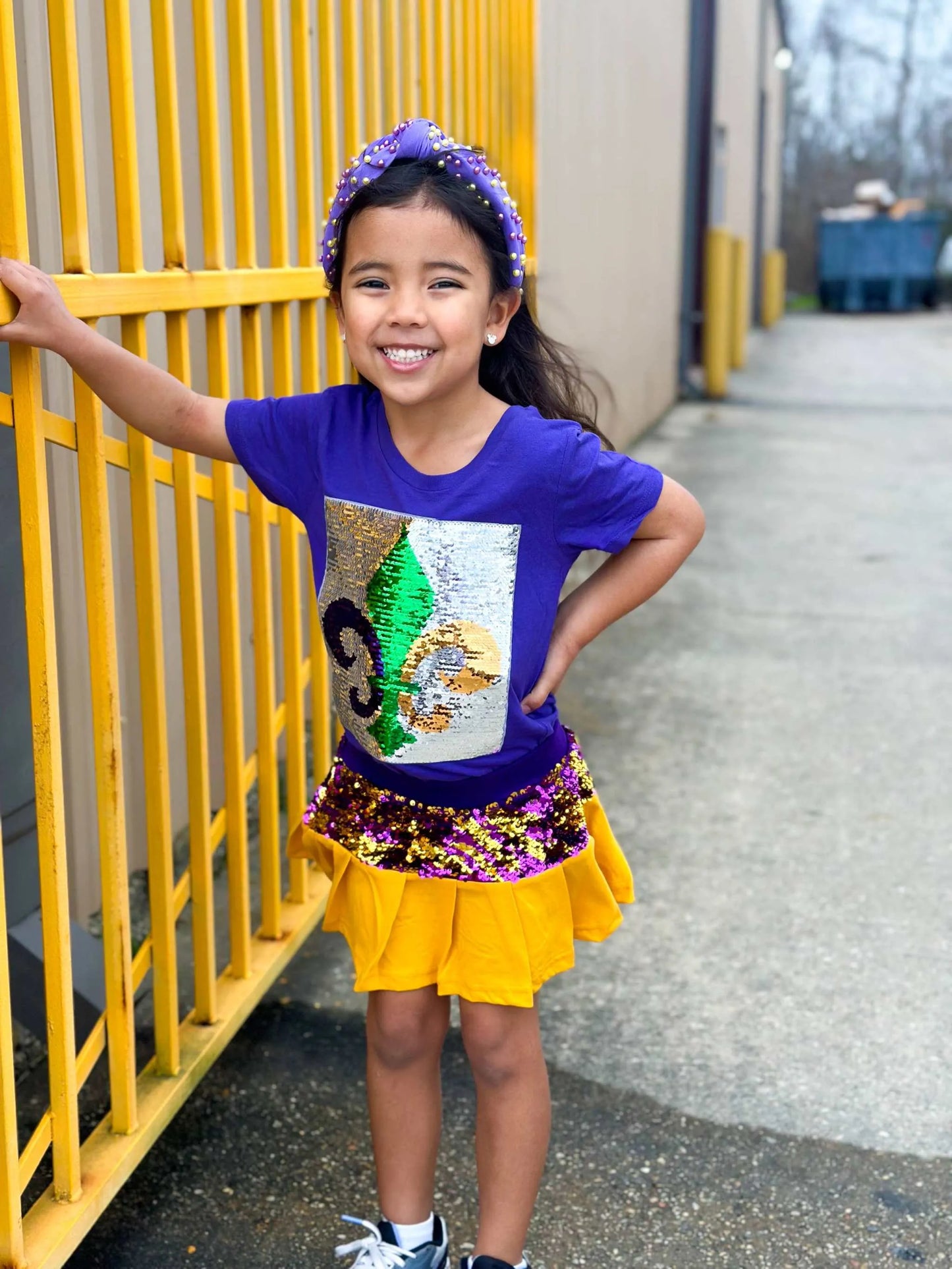 Mardi Gras Creations - Purple and Gold Youth Skort