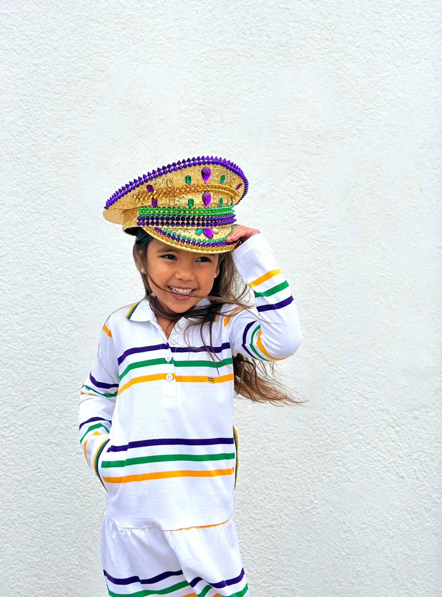 Mardi Gras Creations - White Infinity Youth Dress