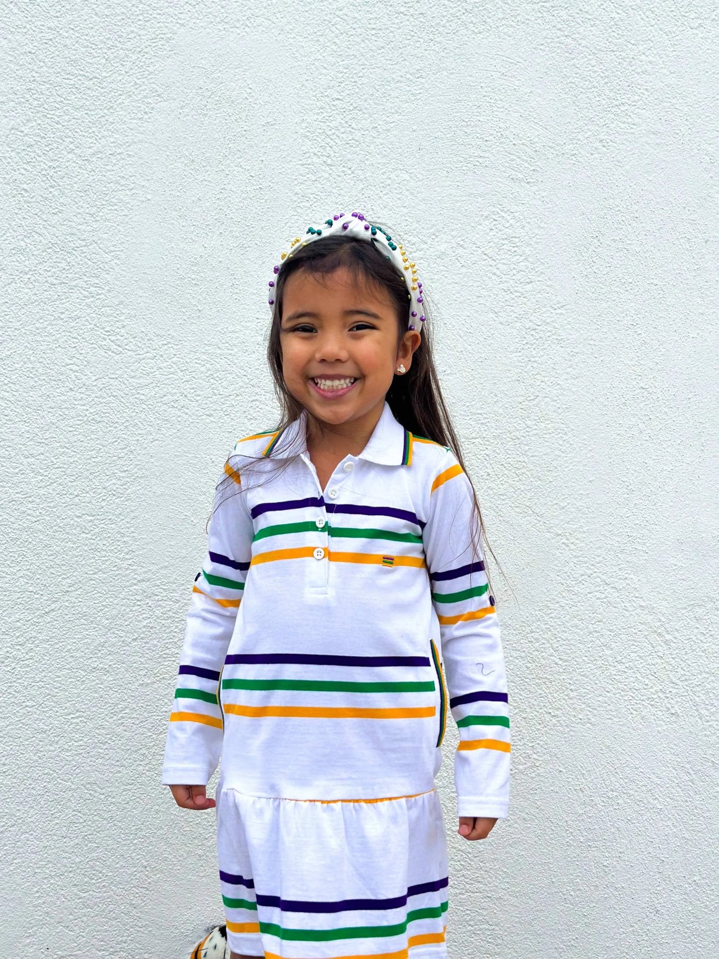 Mardi Gras Creations - White Infinity Youth Dress