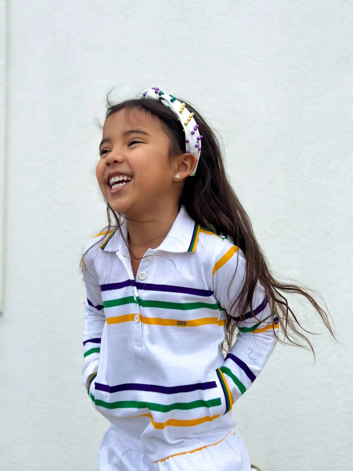 Mardi Gras Creations - White Infinity Youth Dress