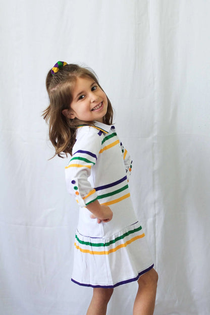Mardi Gras Creations - White Infinity Youth Dress
