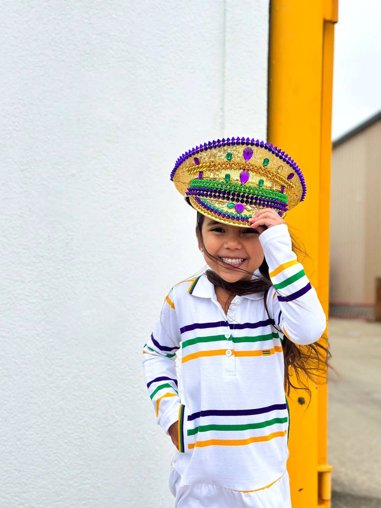 Mardi Gras Creations - White Infinity Youth Dress