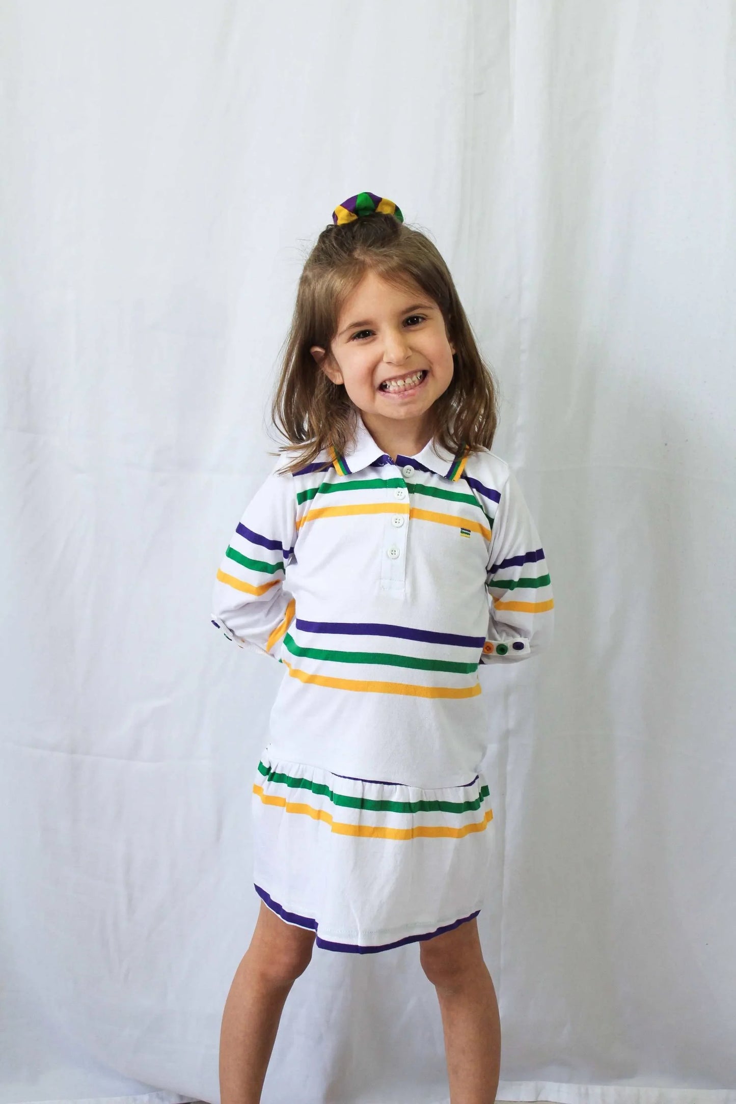 Mardi Gras Creations - White Infinity Youth Dress