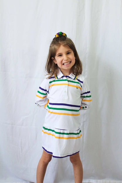 Mardi Gras Creations - White Infinity Youth Dress