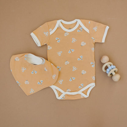 GOTS Certified Organic Cotton Short Sleeve Bodysuit - Magical Moth