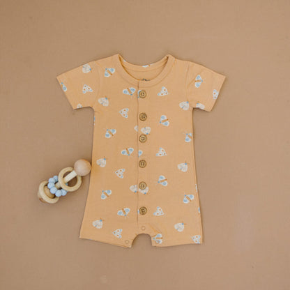 GOTS Certified Organic Cotton Short Sleeve Romper - Magical Moth