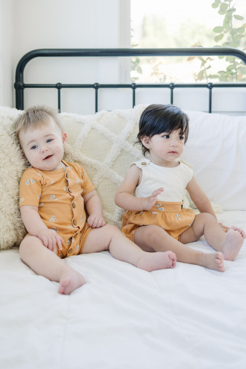 GOTS Certified Organic Cotton Short Sleeve Romper - Magical Moth