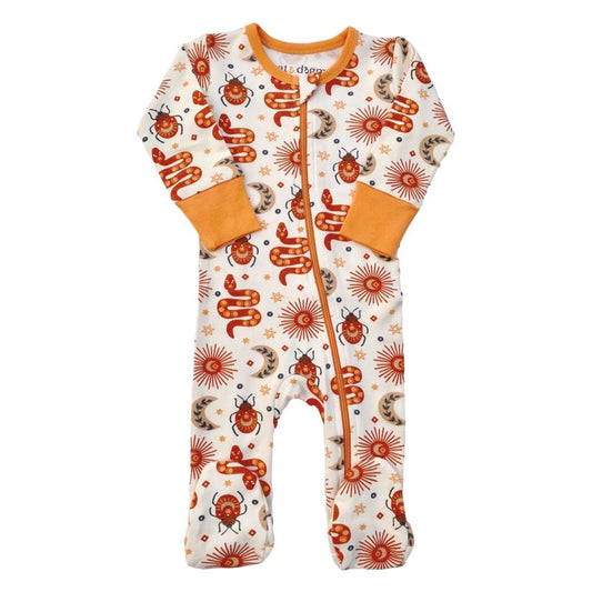 GOTS Certified Organic Cotton Zippy Footed - Mystic Serpent