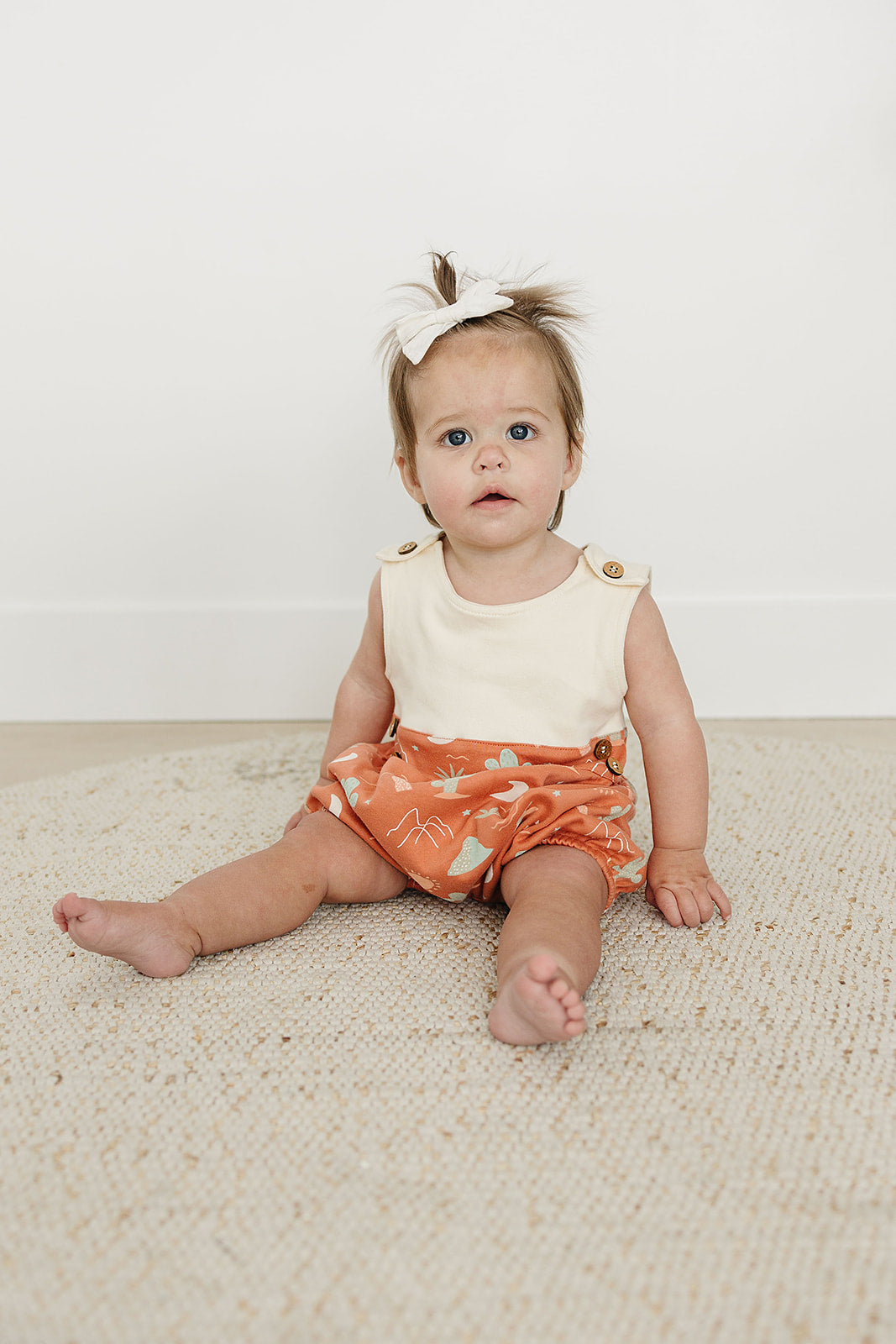 GOTS Certified Organic Cotton Bubble Romper - Desert