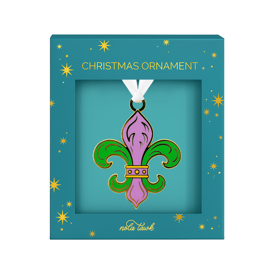 Mardi Gras Fleur de Lis Enamel Ornament
