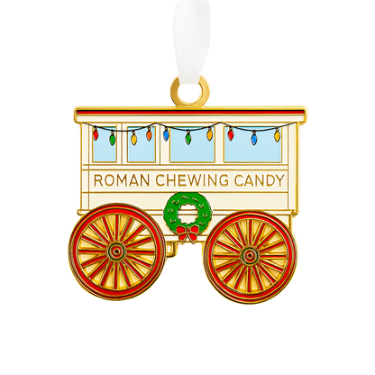 Roman Candy Cart Enamel Ornament