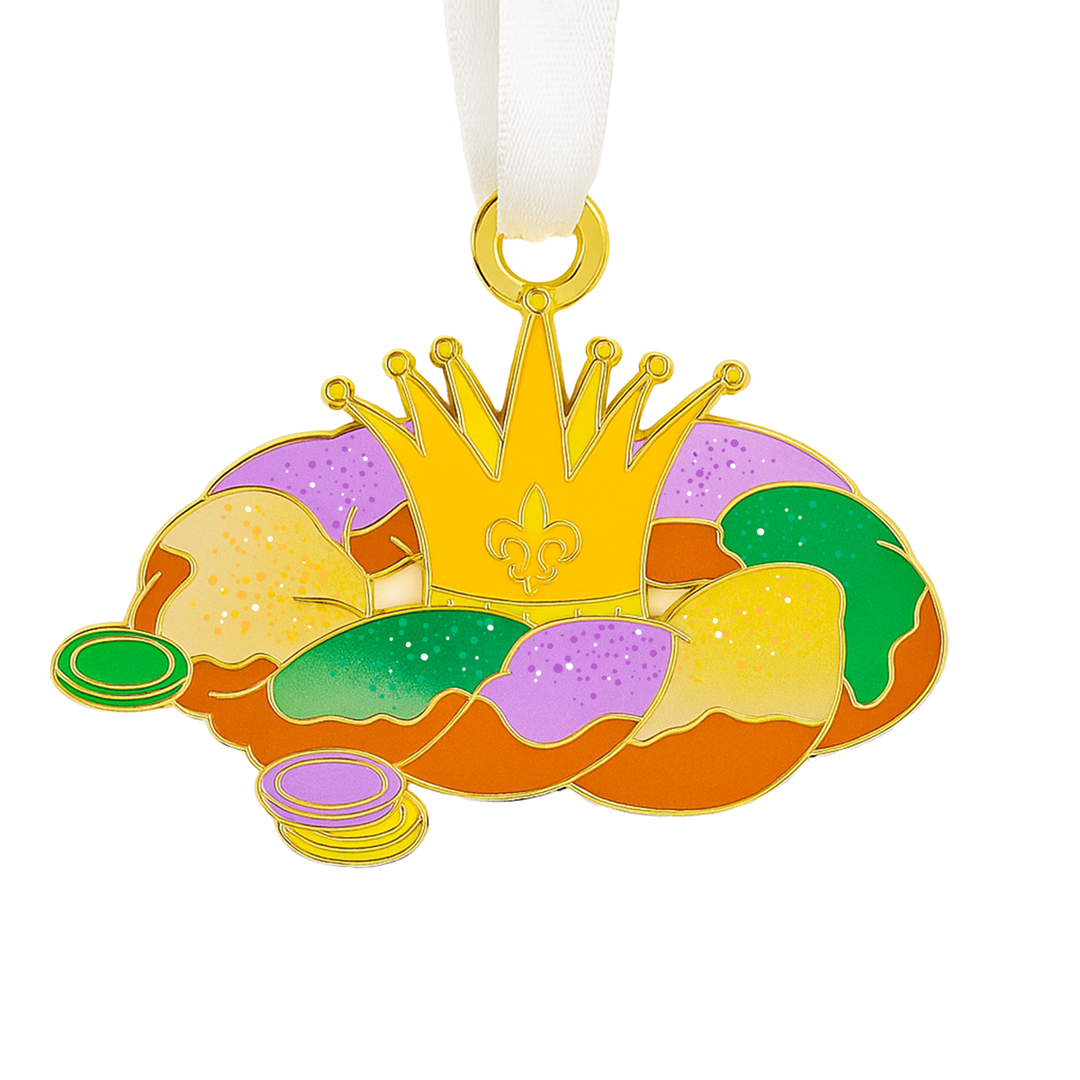 King Cake Enamel Ornament