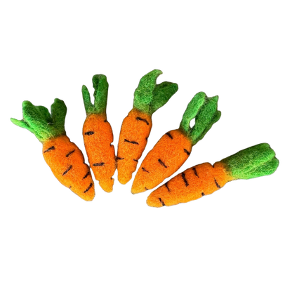 FELTED CAT TOY CARROTS