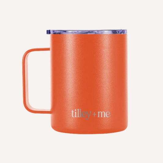 Tilley + Me | Camping Mug Stainless Steel Tumbler – Insulated Hot and Cold Beverage Mug