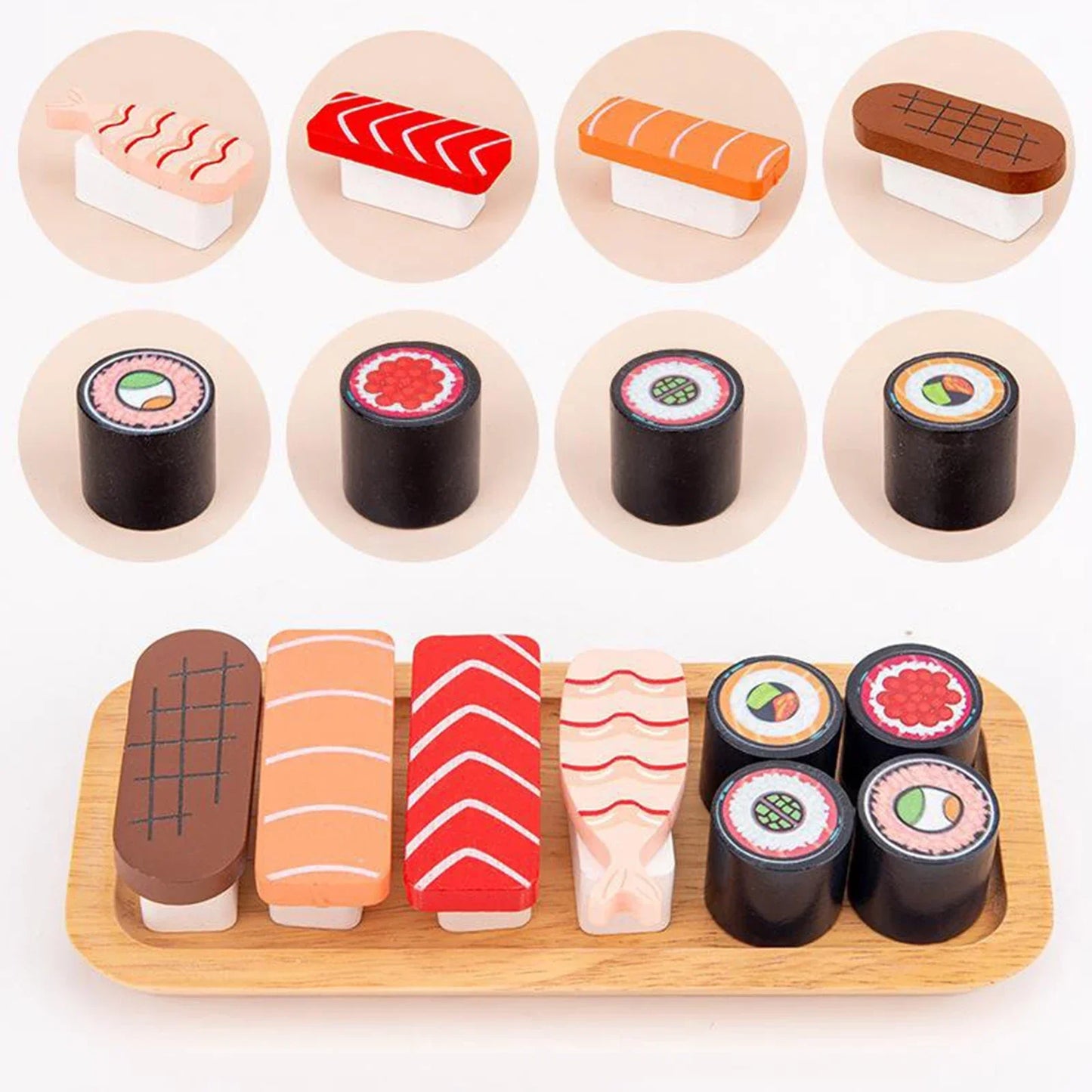 Wooden Sushi Play Set – Pretend Food Toys for Kids