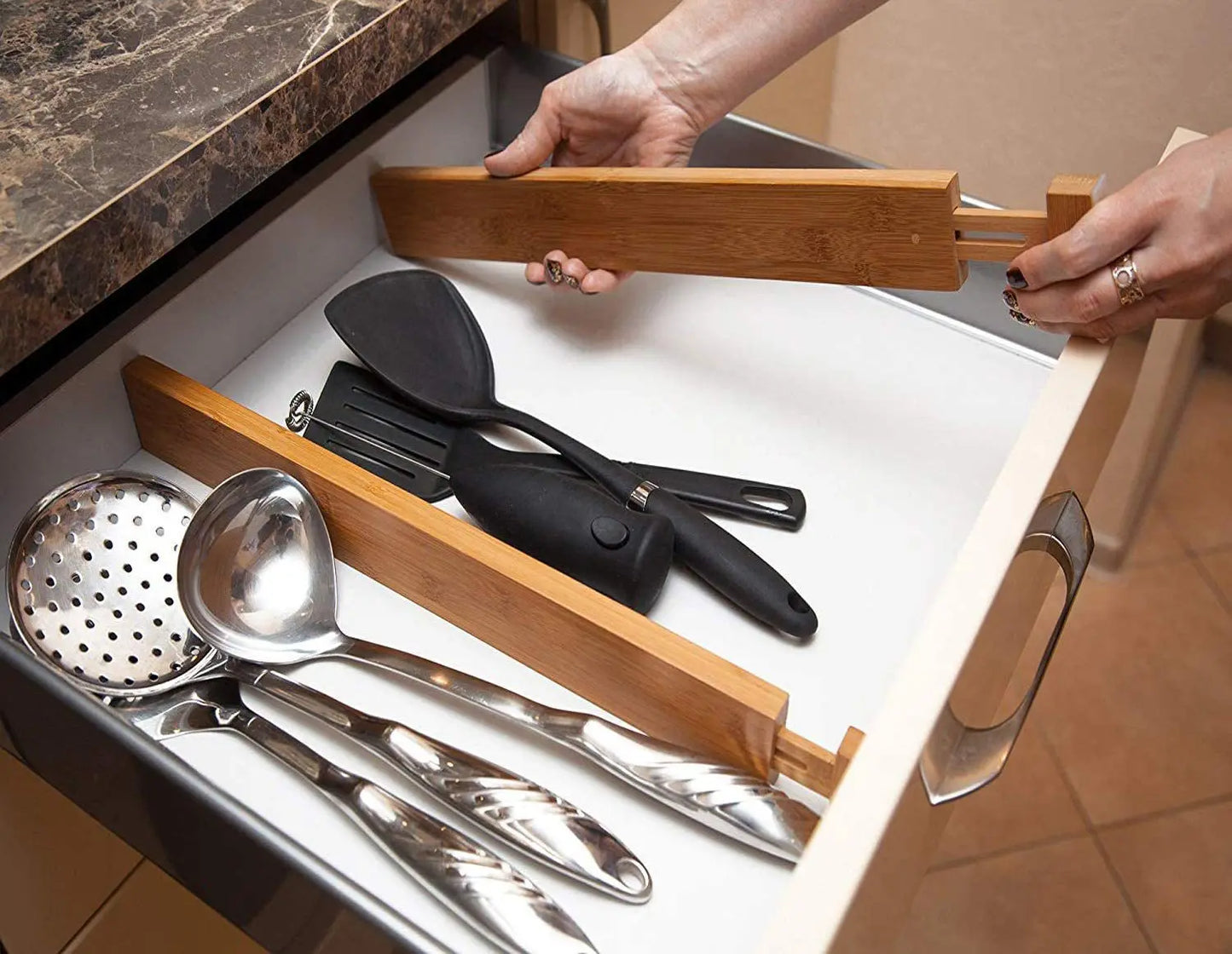 Bamboo Expandable Strip Bamboo Drawer Partition Expandable Drawer Partition Convenient Bamboo Divider Drawer Organization