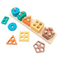 Wooden Shape Sorting Toy – Educational Stacking Blocks for Kids
