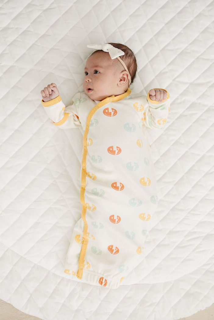 GOTS Certified Organic Cotton Gown - Smiley Bolts