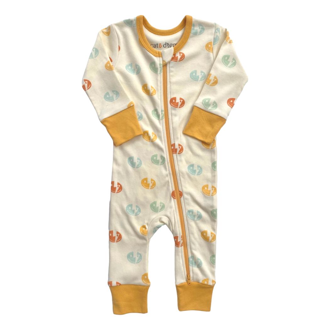 GOTS Certified Organic Cotton Zippy - Smiley Bolts