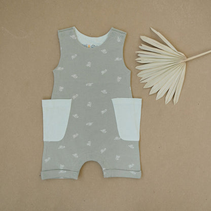 GOTS Certified Organic Cotton Sleeveless Romper - Freshwater Snail