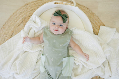 GOTS Certified Organic Cotton Sleeveless Romper - Freshwater Snail