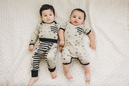 GOTS Certified Organic Cotton Short Sleeve Romper - Cosmic Stars