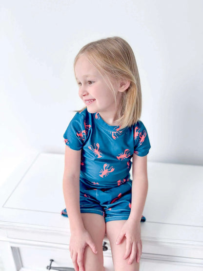 Sugar Bee Clothing Navy Crawfish 2 Piece Lounge Set