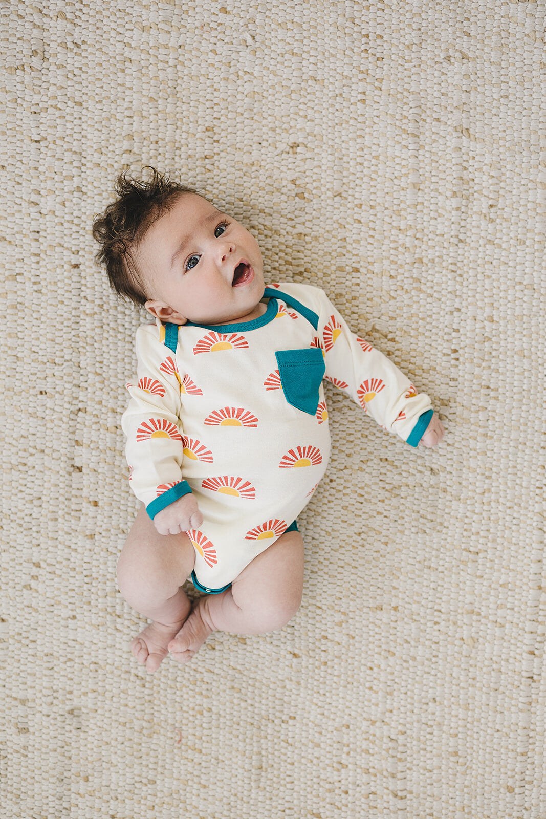 Organic Cotton Long Sleeve Bodysuit - Sunrise