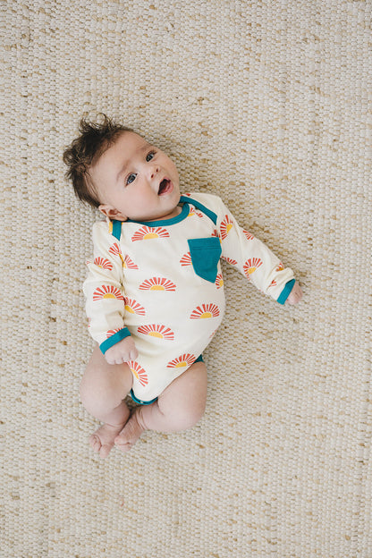Organic Cotton Long Sleeve Bodysuit - Sunrise