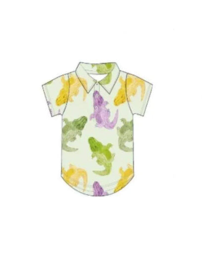 Sweet Bay Clothing - Mardi Gras Alligator Polo Shirt