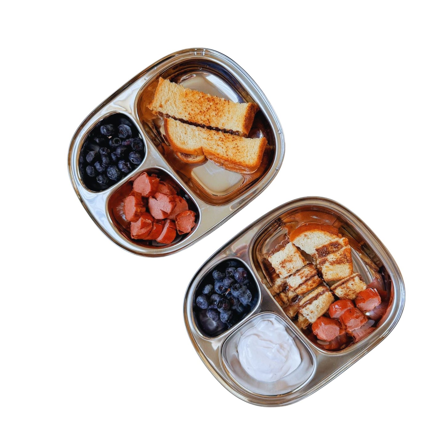 Unicorn Stainless Steel Divided Plate Set (Two)