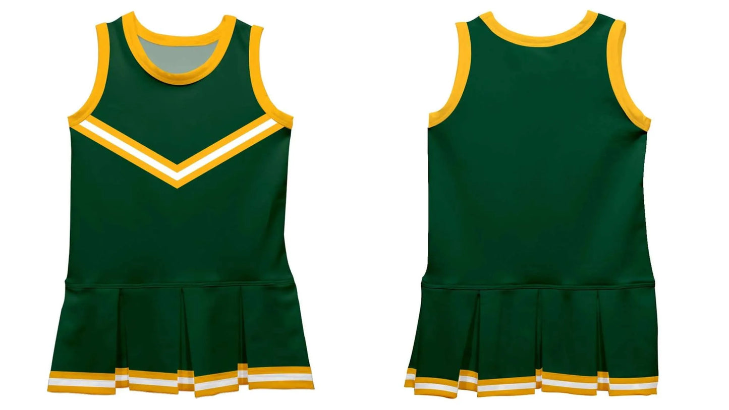Vive La Fete - Green and Gold Sleeveless Cheerleader Dress