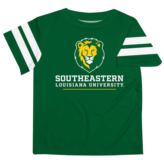 Vive La Fete - Southeastern Louisiana Lions Green T-shirt Stripes on Sleeve