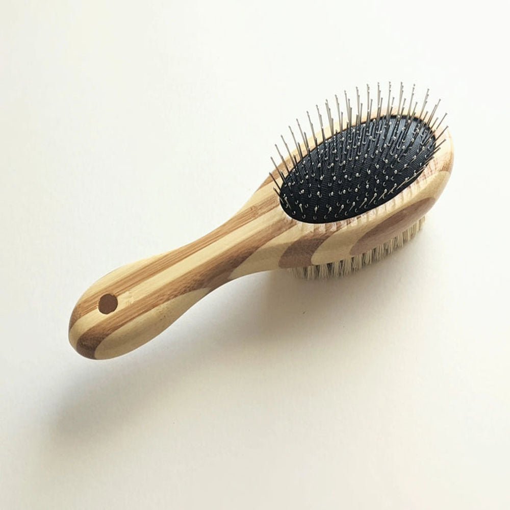 Two-Sided Pet Brush – Bristle & Wire for Shedding & Detangling