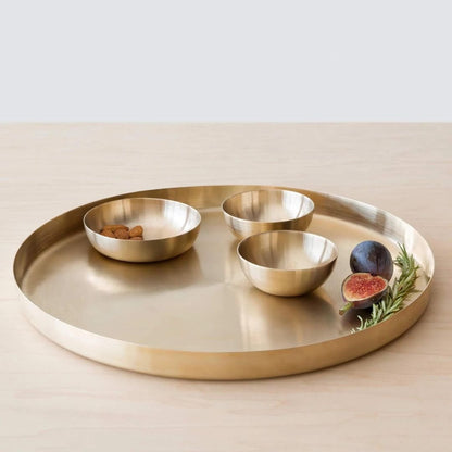 Mini Brass Serving Bowls – Elegant & Handcrafted Tableware Set