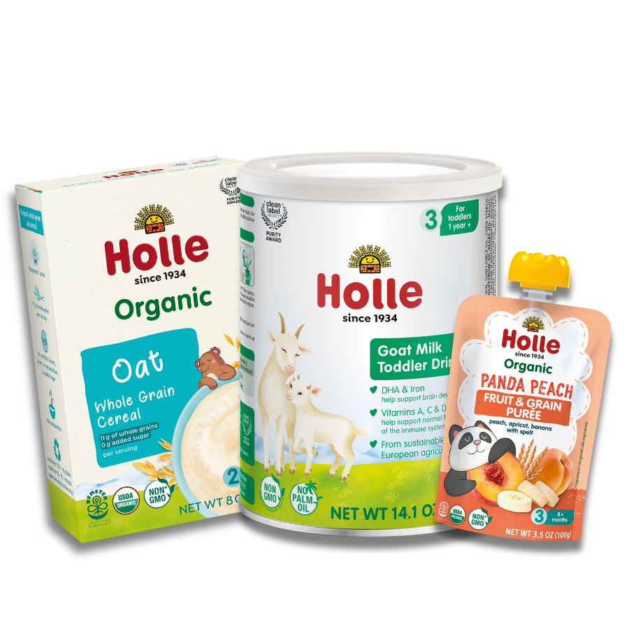 Goat & Grain Variety Bundle: Goat Milk, Oat Cereal, Panda Peach