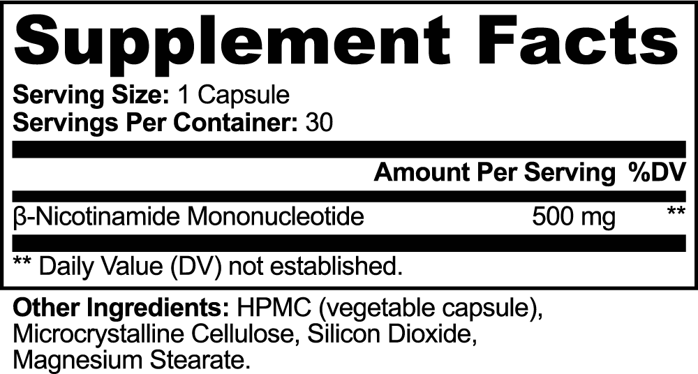 Pure NMN 500mg | Daily NAD+ Boost