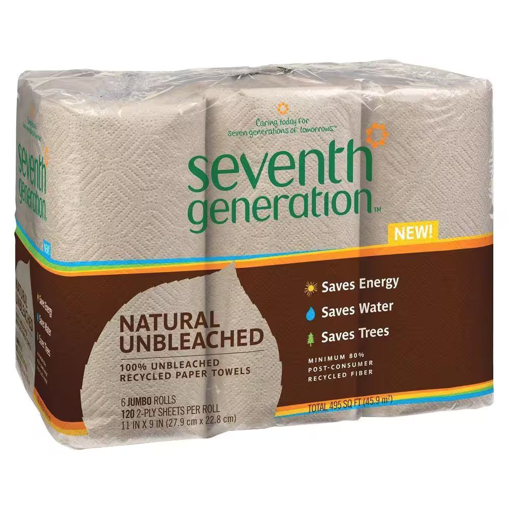 Natural Unbleached 100% Recycled 2-Ply Jumbo Roll Paper Towels