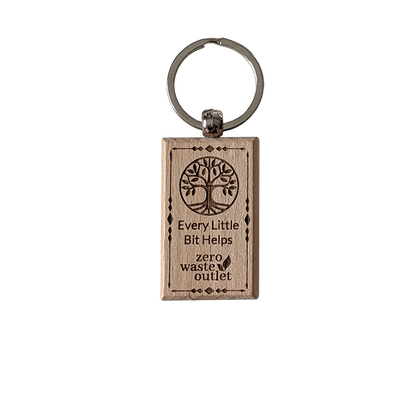 "Don't Forget Reusable Bags" Wooden Keychain