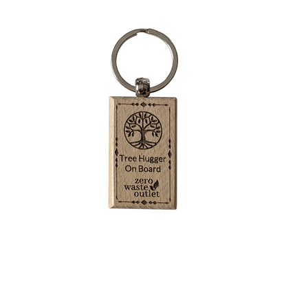 "Don't Forget Reusable Bags" Wooden Keychain