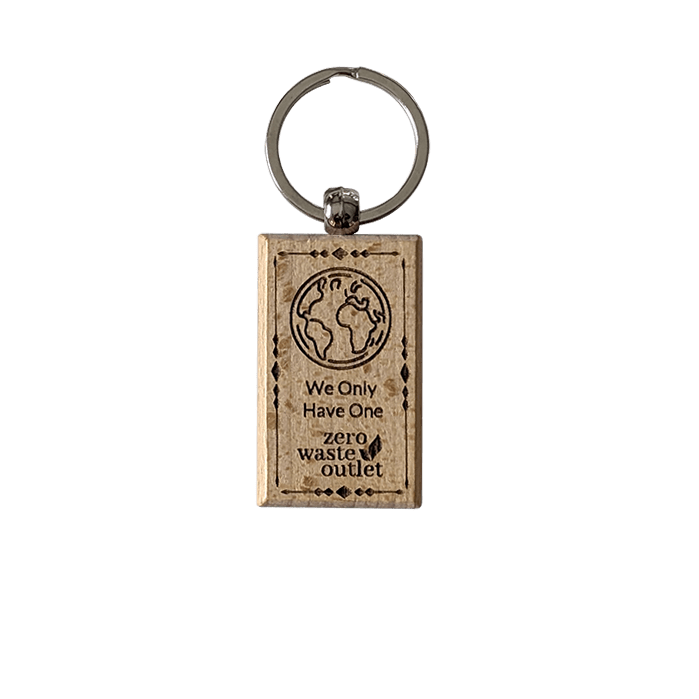 "Don't Forget Reusable Bags" Wooden Keychain