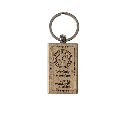 "Don't Forget Reusable Bags" Wooden Keychain