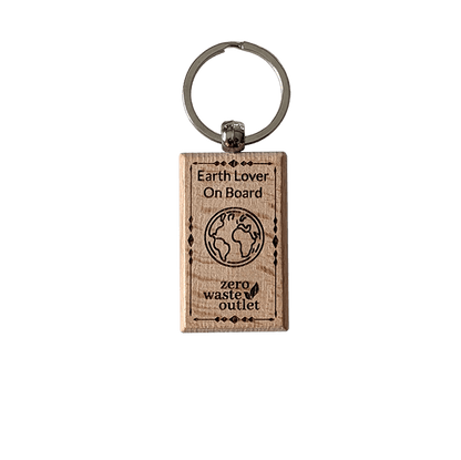 "Don't Forget Reusable Bags" Wooden Keychain