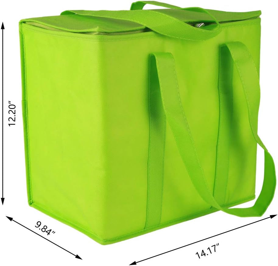 ♻️ EcoInsulate™ Heavy-Duty Reusable Insulated Grocery Bags – 2-Pack, Large Capacity, Thermal Cooler Totes with Zipper & Reinforced Bottom – For Groceries, Picnics, Camping & More
