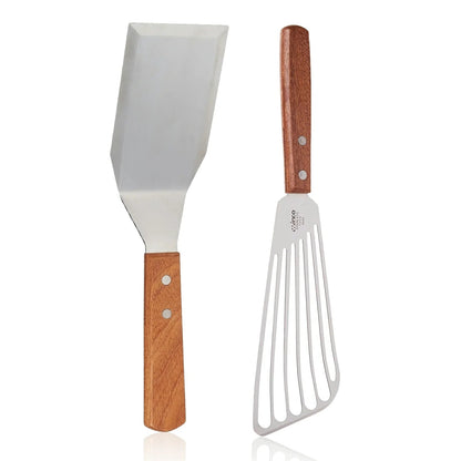 Fonteme Stainless Steel Hamburger Turner & Fish Spatula Set