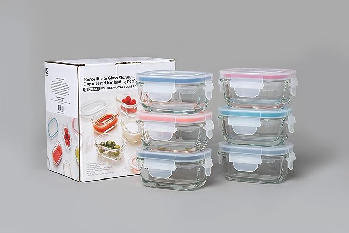 Mini Glass Container Set - Rectangular