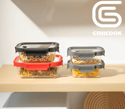 Glass Containers & Lids - Rectangular